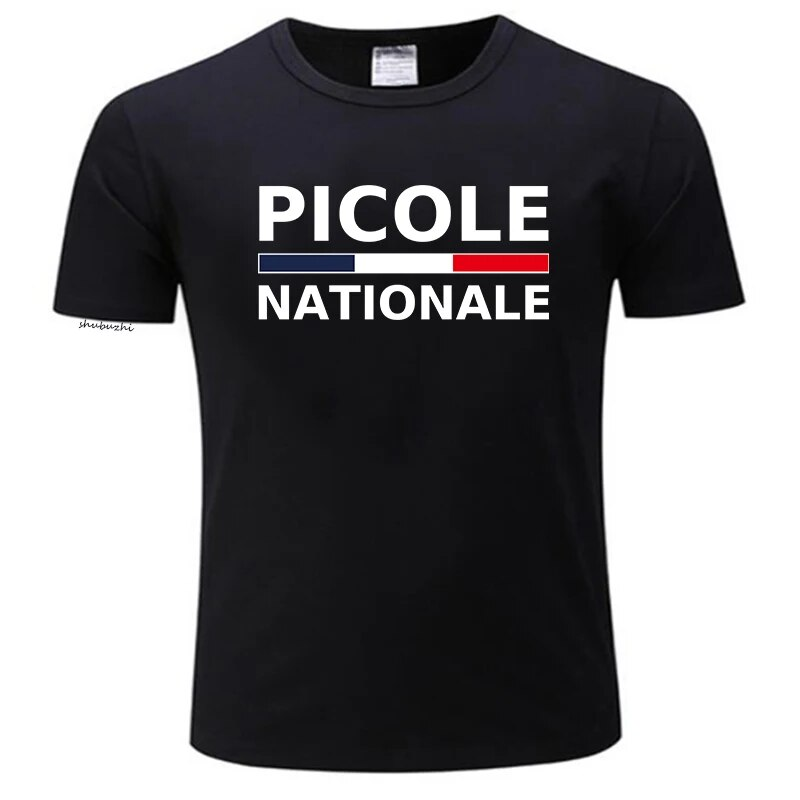 Svart Picole Nationale T-skjorte Løs herre bomulls-T-skjorte nasjonal picole T-skjorter humoristisk herre-T-skjorte klassiske topper_voghion.com