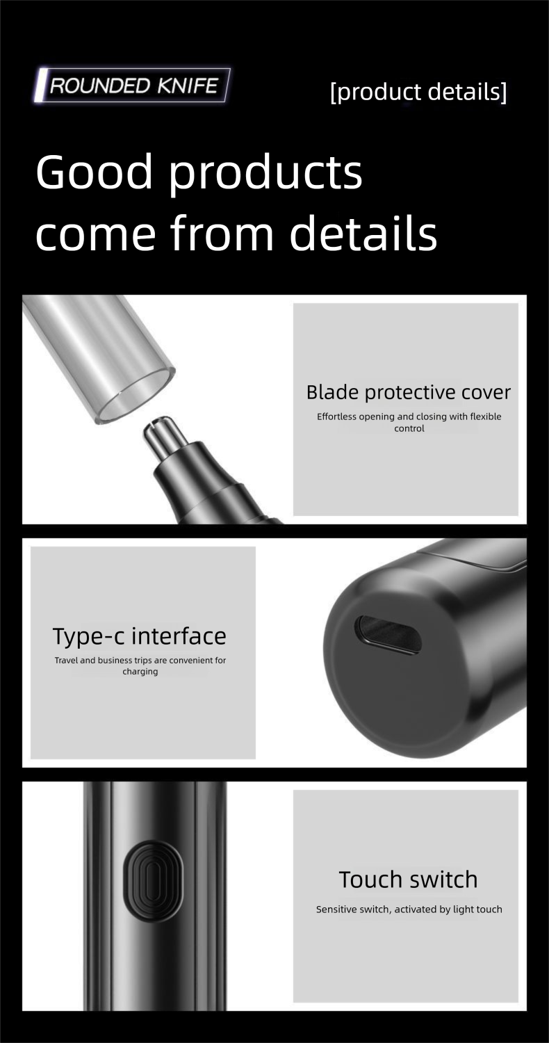 Nuovo tagliacapelli elettrico per uomo e donna, strumento magico ricaricabile per tagliare i peli del naso per le donne_voghion.com