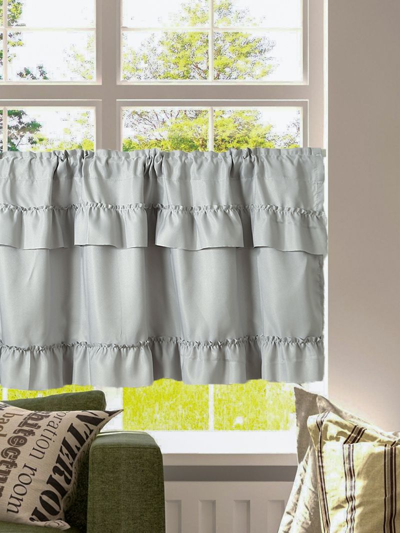 Cortinas semitransparentes modernas – cortinas de poliéster com babados para sala de estar (forro 100% blackout opcional, sem necessidade de furação, branco/prata/verde)_voghion.com