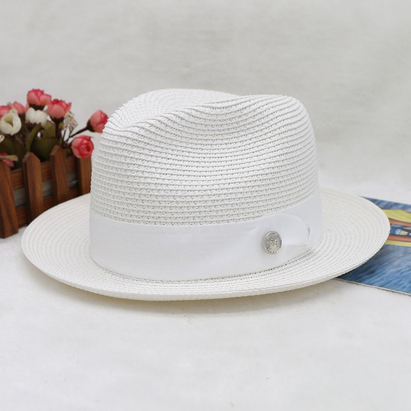 papyrus fine braid top hat new product travel shopping versatile spring and summer wide-brimmed jazz hat_voghion.com