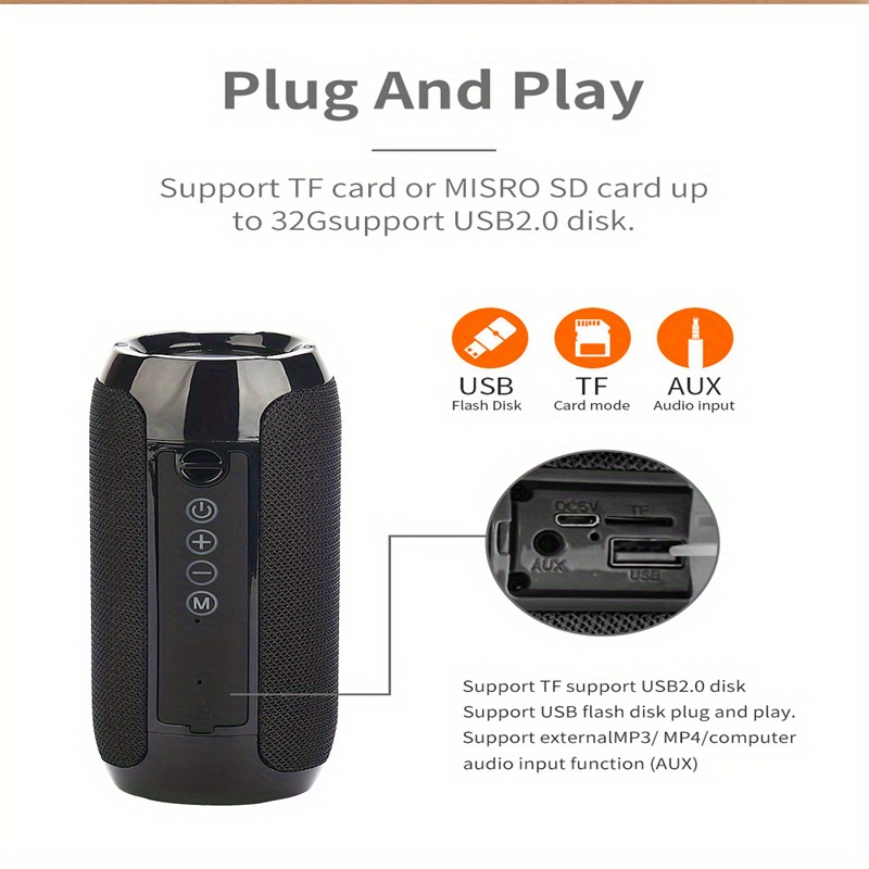 Haut-parleur sans fil TG117 : portable, étanche, son surround stéréo – Profitez de la musique n'importe où_voghion.com