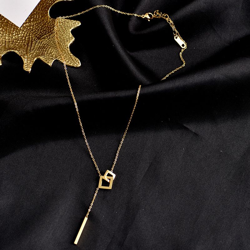 Collana in acciaio al titanio, nuova e leggera, alla moda, per donna, semplice, alla moda, con personalità versatile, stile foresta._voghion.com
