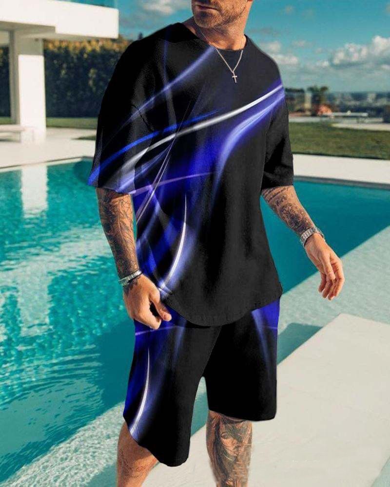 Men's 2pcs, Red Dots Pattern, Trendy Comfy Zip Polo And Plain Drawstring Waistband Shorts Set_voghion.com