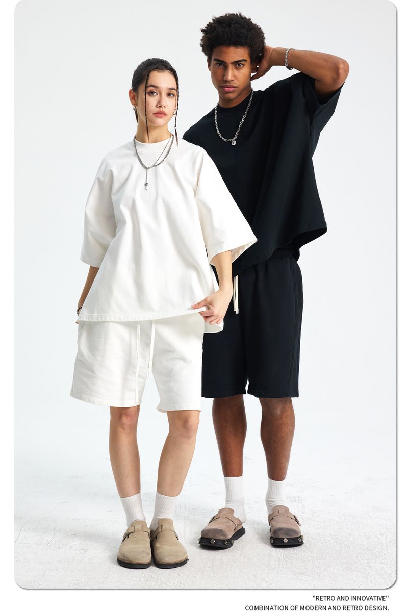 Große, kurze Version, lockeres Herren-Kurzarm-T-Shirt, nahtlos, große Herrenbekleidung_voghion.com