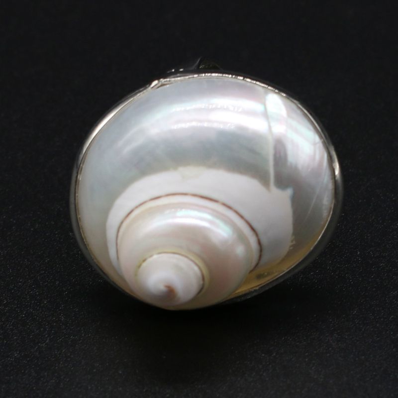 2025 New Arrivals Retro style women's simple round natural shell stone fashionable index finger fingertip rings, girls' jewelry_voghion.com