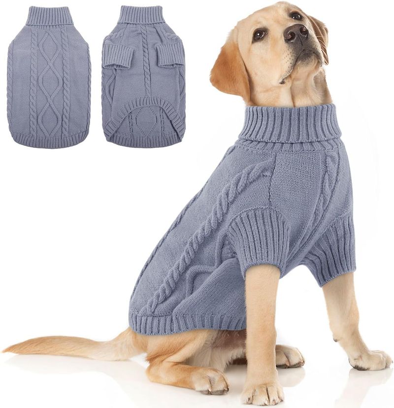 Hundtröjor, Stora Hundtröjor för Pit Bull Doberman, Varm Turtleneck Stickad Stor Hundtröja för Hanhundar, Extra Large_voghion.com