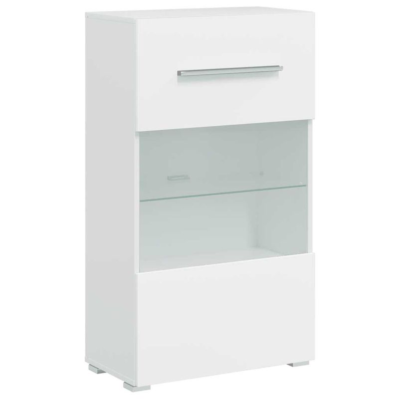 Fünfteilige Wohnwand TV-Schrank mit LED-Beleuchtung Weiß_voghion.com