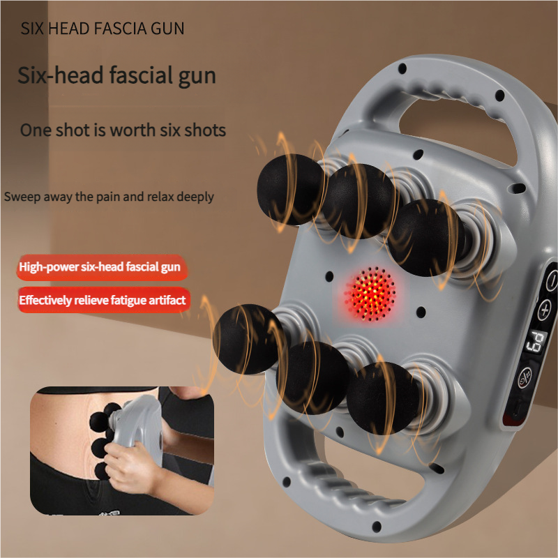 Professional Grade Six-Head Fascia For Muscle Relaxation, Wireless Charging, High-Frequency Vibration, Back And Foot_voghion.com