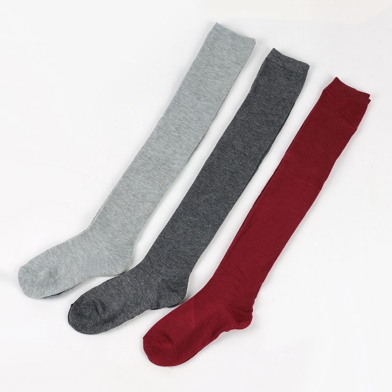 Unisex Solid color over knee socks Student long socks Dance socks Ladies show Sock Dance party high socks_voghion.com