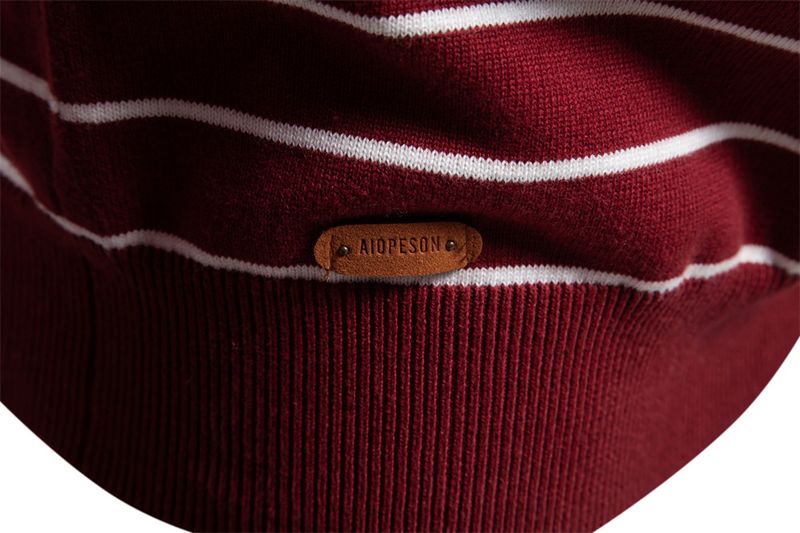 Men's Clothing New Striped Color Matching Long Sleeved Men's Knitted Sweater Fashionable Round Neck Men's Casual Sweater_voghion.com