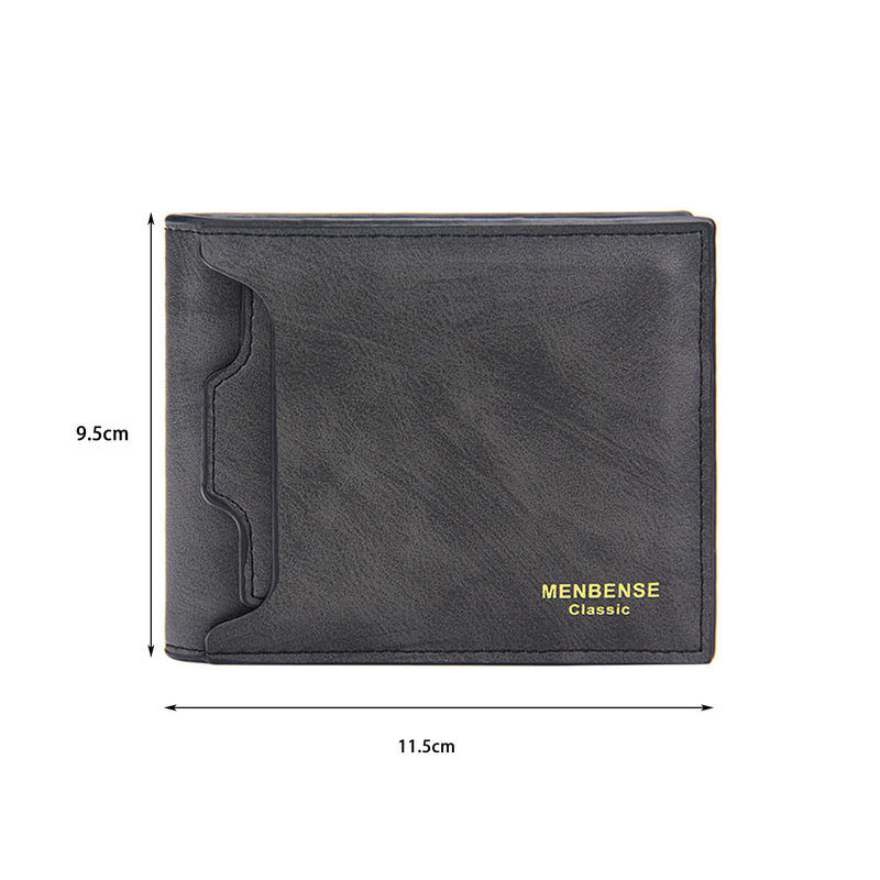 Kjiuyou Men Wallet Slim Multi-slots Short Frosted Large Capacity Detachable Card Holder Leather Bi-fold Male Business Pocket Wallet Daily Use_voghion.com
