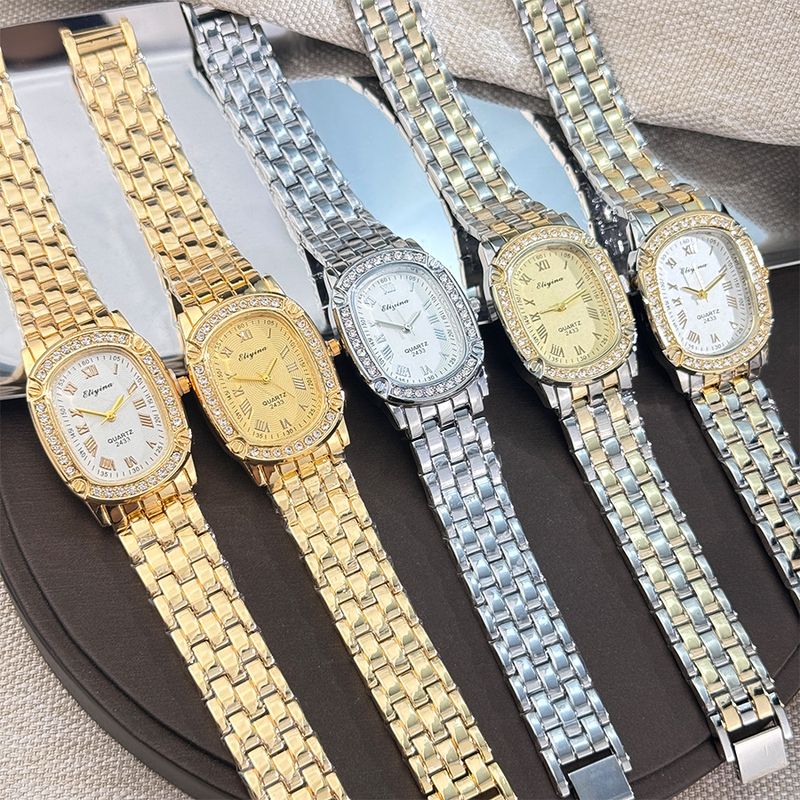 Orologio da donna con diamanti, quadrante quadrato ovale, temperamento alla moda, regalo per lavoro, tutti i giorni, compleanno, anniversario, San Valentino_voghion.com