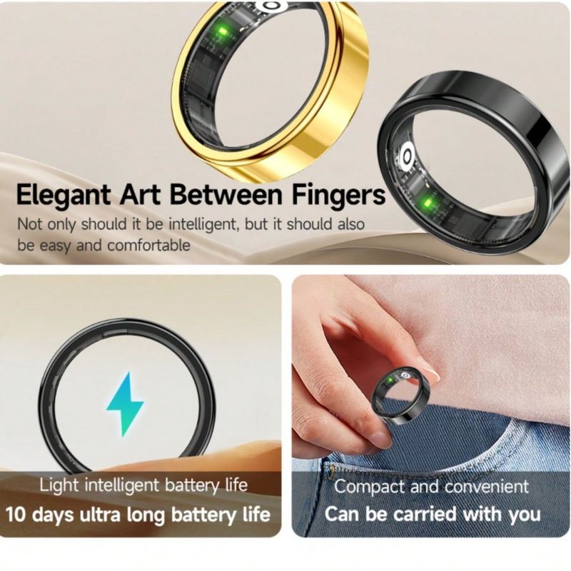 SR09 Smart Ring Sundhedstracker Vandtæt Fitness Søvnmåler Bluetooth Kompatibel 5.1 Pulsmåler Blodiltsmåler_voghion.com
