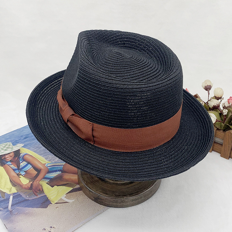 klassiska och fashionabla handvävda jazzhattar för män och kvinnor, solhattar, stråhattar, vår- och sommarhattar_voghion.com