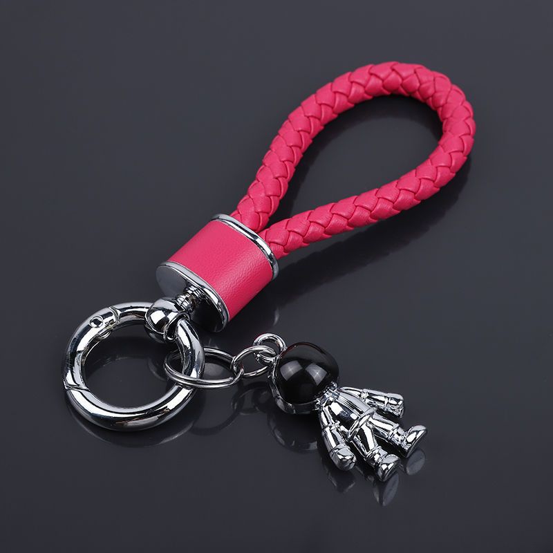 Autoschlüsselanhänger, Anhänger, Damen und Herren, High-End-Persönlichkeit, kreativ, geflochtenes Leder, Autoschlüsselanhänger, niedlich, Ins, Internet-Berühmtheit_voghion.com