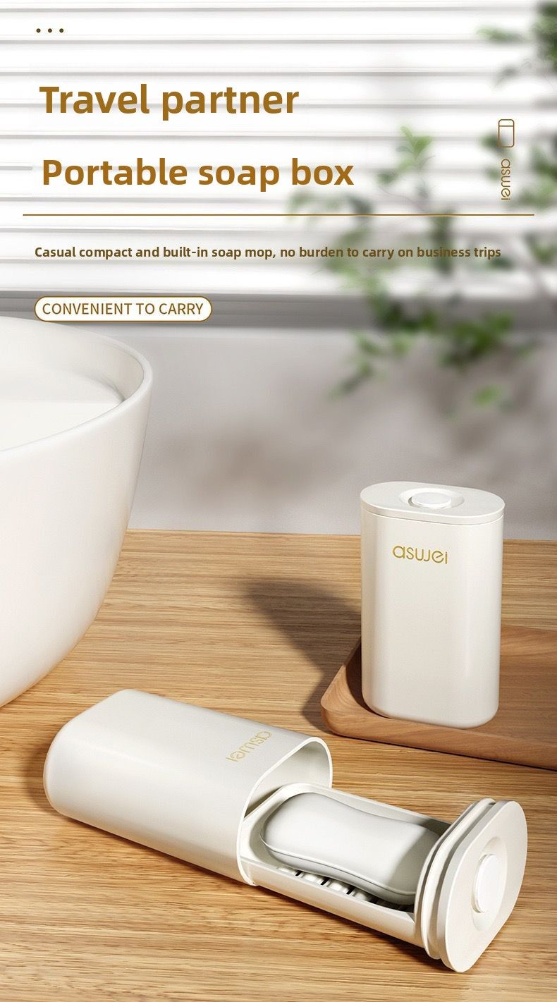 Box Business Trip Soap Dish Creative Drainage 2024 Small Portable Sealed Travel With Lid_voghion.com