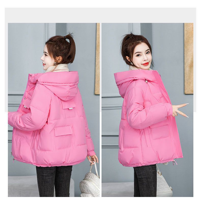 Kadın Kışlık Kapüşonlu Mont, Hafif Sıcak Mont, Büyük Beden Kısa Dış Giyim, Minyonlardan Kıvrımlılara Uygun Günlük Moda Parka_voghion.com