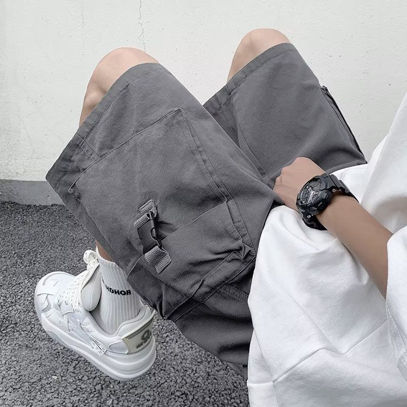 Herren Sommer Arbeitskleidung Shorts, Dünne Amerikanische Stil Funktionale Schnell Trocknende Fünf Viertel Mit Großen Taschen, Lose_voghion.com