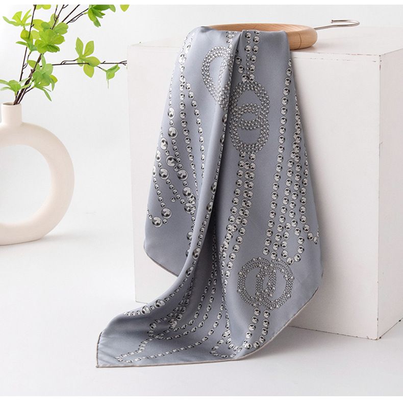 Scatola regalo in seta per donna, sciarpa in garza geometrica alla moda coreana versatile, scialle estivo con protezione solare, doppio uso_voghion.com