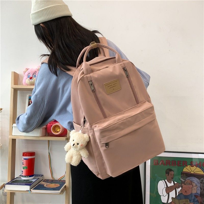 Nueva mochila escolar para estudiantes de secundaria, de gran capacidad, sencilla y para uso al aire libre._voghion.com