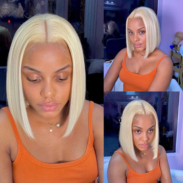 Parrucca anteriore in pizzo bordeaux 99J Parrucche per capelli umani Colorate rosse Evidenziate Marrone dritto Biondo 613 Parrucca frontale in pizzo HD Capelli umani 13x4_voghion.com
