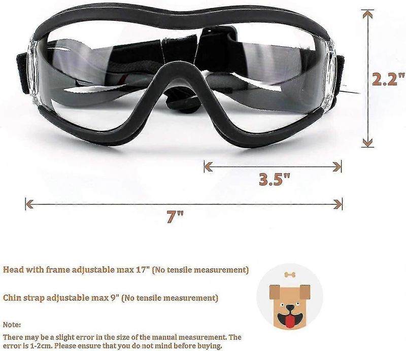 Gafas protectoras para perros de razas medianas y grandes, resistentes al viento y a los rayos UV, para exteriores, con lentes transparentes y correas ajustables para la cabeza._voghion.com