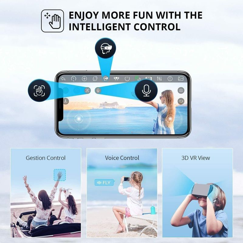 4DRC V13 Mini RC Drone 6K HD Dual Camera WiFi FPV Foldable Quadcopter +2 Battery, Beginners Toys Gifts_voghion.com