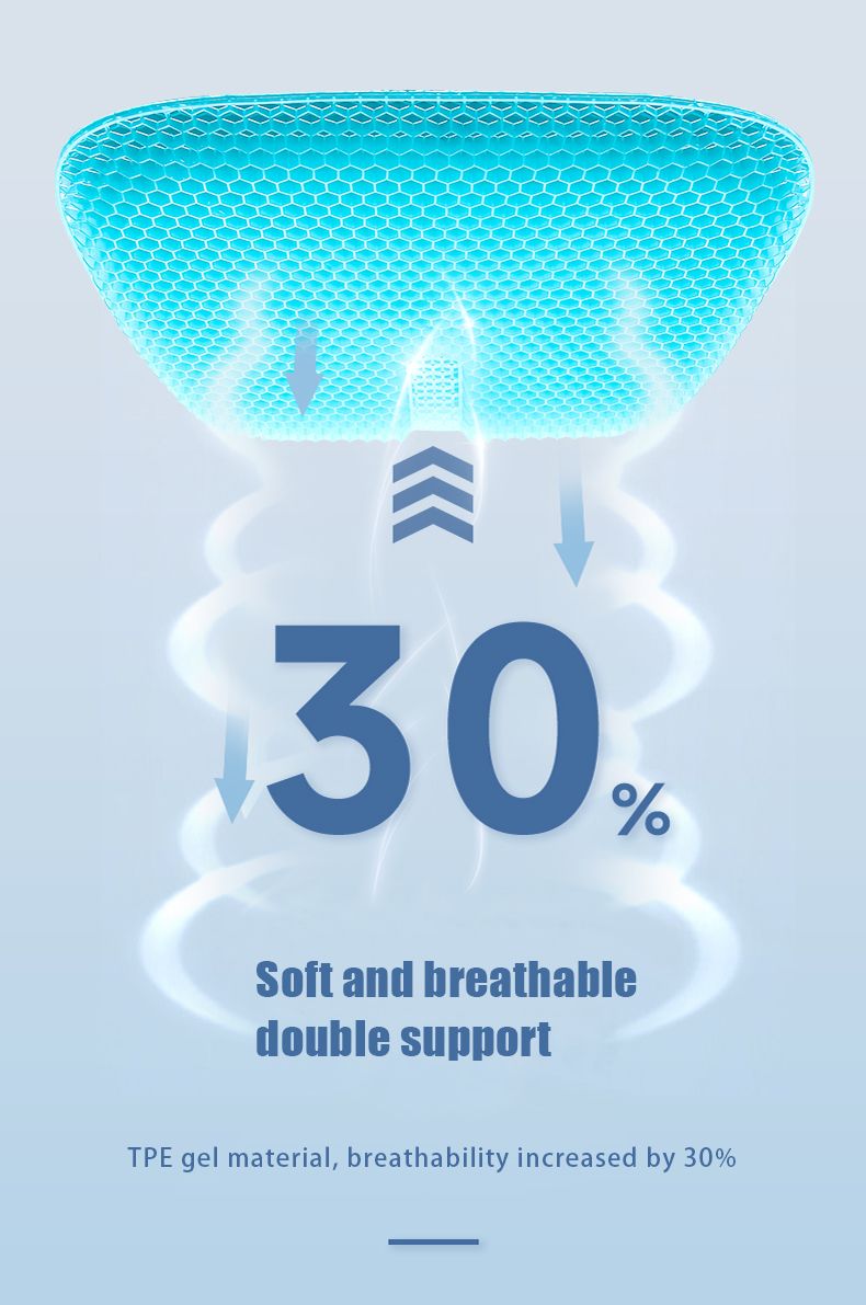 Gel-Sitzkissen für den Sommer, atmungsaktiv, Wabendesign zur Druckentlastung, Rücken- und Steißbeinschmerzen – für Rollstuhlfahrer im Homeoffice_voghion.com