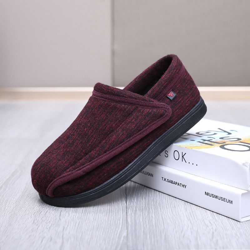 Ziwa Ge Winter New Warm Fleece-Lined Thickened Cloth Widened Velcro Shoe Top Openable Comfortable Cotton Shoes_voghion.com