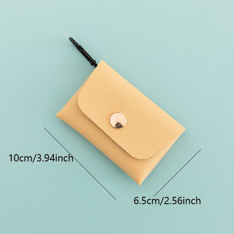 PU Leather Holder Small Fresh Solid Color Bag Multi-color Optional ID Card Case_voghion.com
