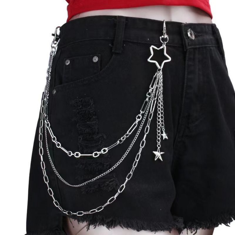 Catena per pantaloni in denim JK in metallo multistrato, alla moda, versatile e con ciondolo hip-hop per vita_voghion.com