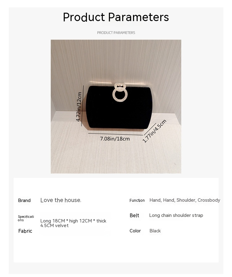 New Water Diamond Button Evening Velvet Banquet Handheld Chain Paired With Qipao Dress Bag_voghion.com
