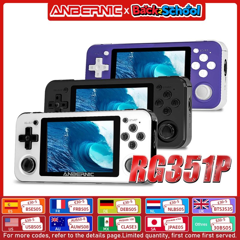 ANBERNIC RG351P Handheld-Retro-Spielkonsole RK3326 3,5-Zoll-IPS-Bildschirm 64-GB-TF-Karte 2500 klassische Spiele 3500 mAh_voghion.com