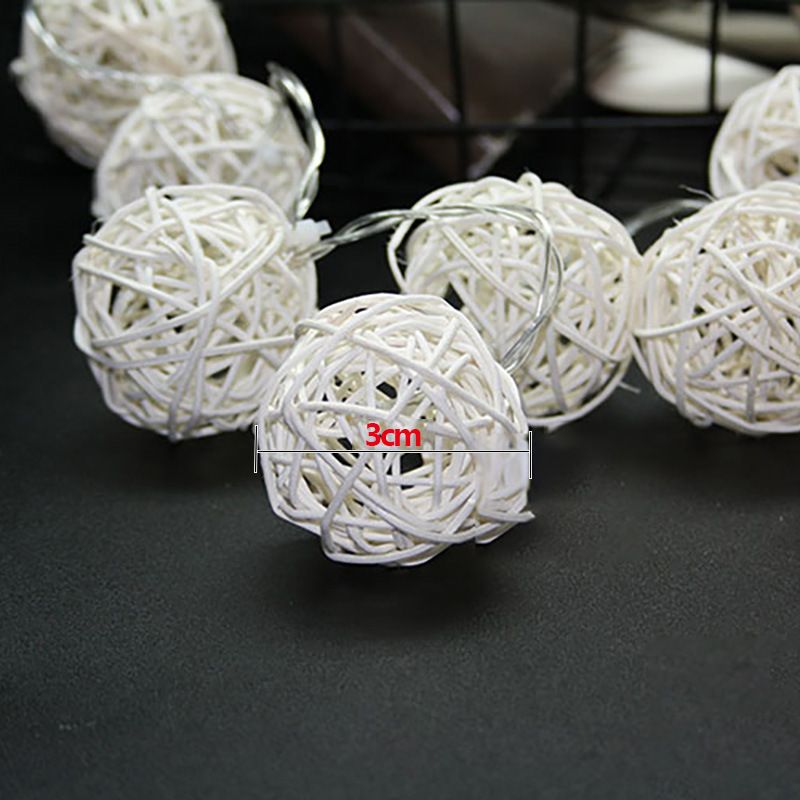 Luci a sfera in rattan thailandese LED fatte a mano in rattan luci a sfera a forma di stella luci decorative per matrimonio e Natale luci a batteria piccole luci colorate_voghion.com