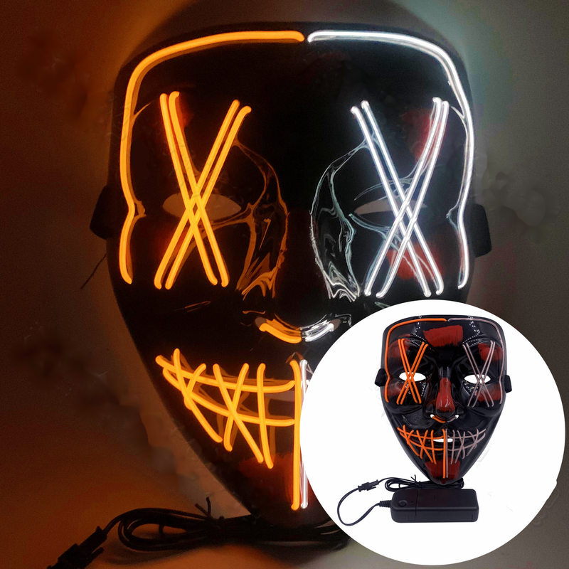 Cold Light Halloween Mask LED Luminous Black V Mask Ghost Step Dance Cold Light Mask_voghion.com