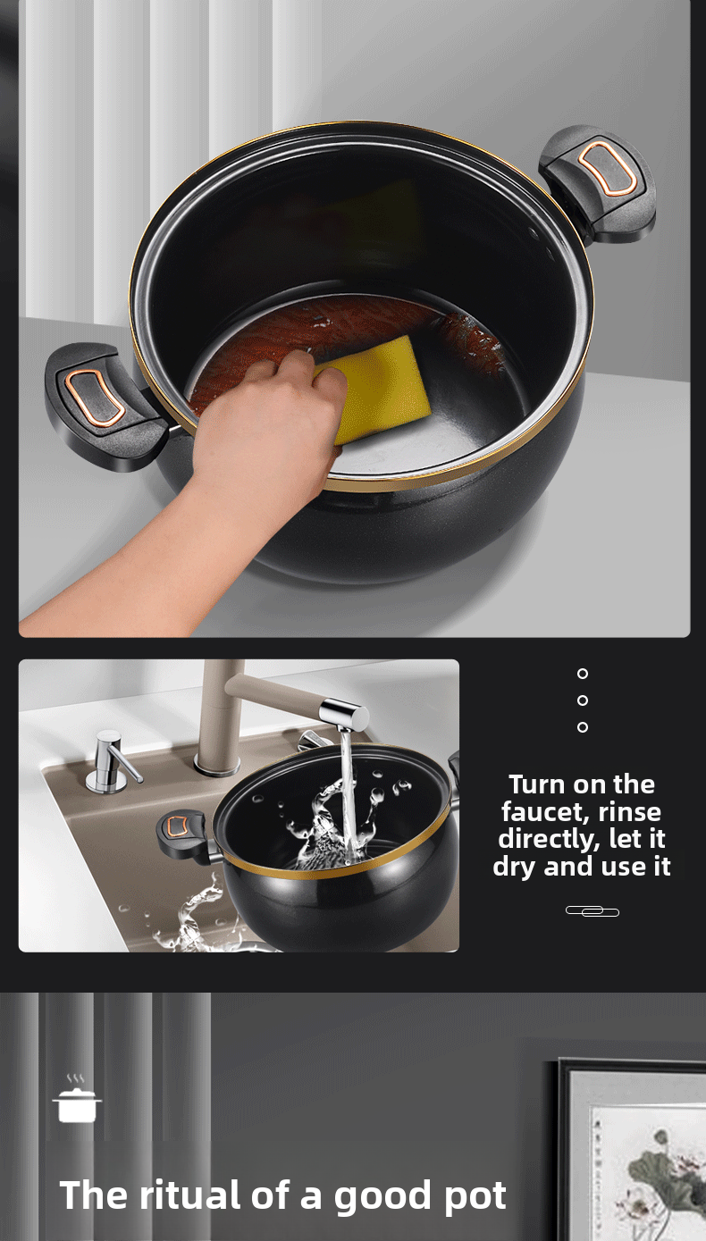 Nuovo stile in ceramica smaltata, pentola per zuppa a pressione, multifunzionale, grande capacità, per stufare e cucinare_voghion.com
