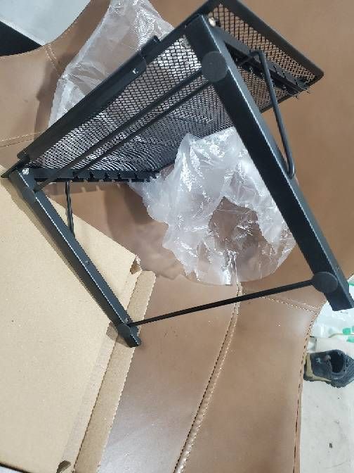 348 Metal Laptop Base Floor Folding Stand Wire Mesh Combination Tablet_voghion.com