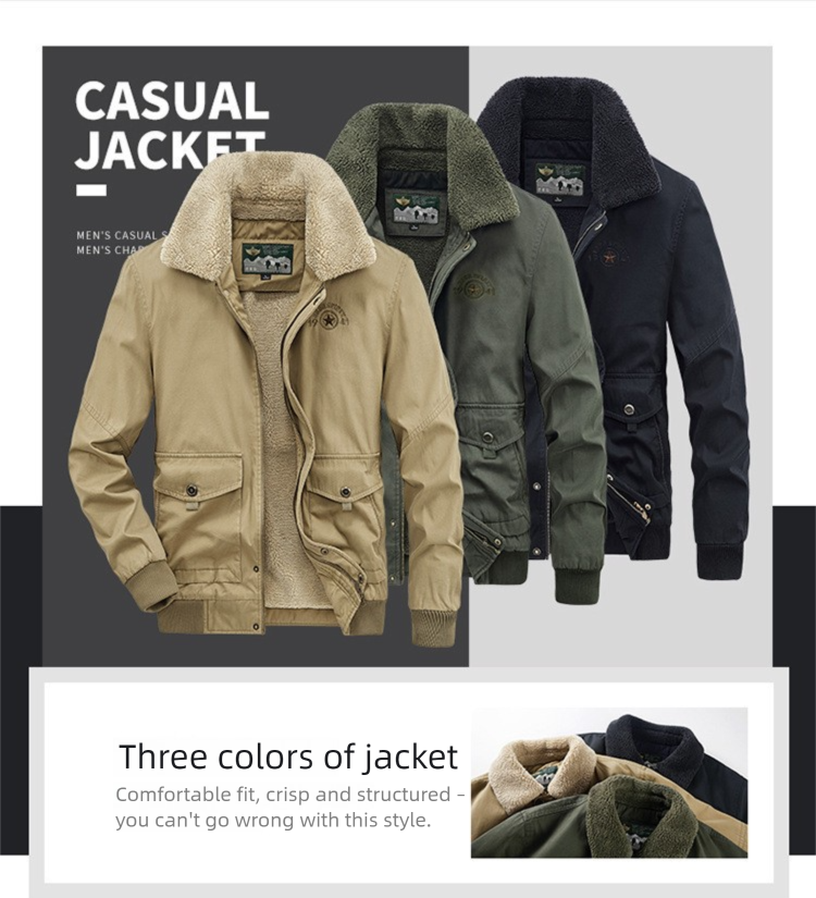 Nuova giacca invernale da uomo con colletto rovesciato, tasche multiple, foderata in pile, spesso, cappotto casual in cotone per giovani_voghion.com