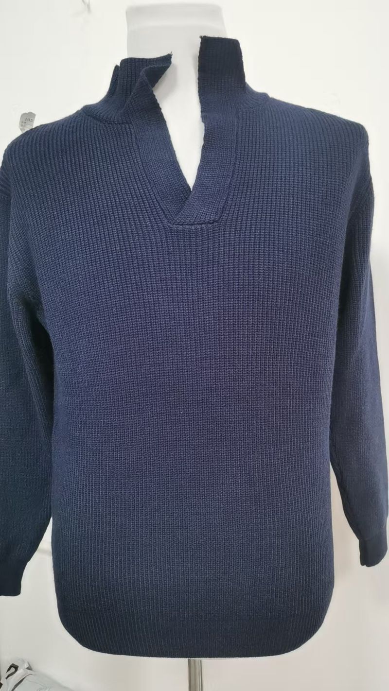 Lässiger Strickpullover mit V-Ausschnitt für Herren – weich und atmungsaktiv, lockere Passform, lange Ärmel, gerippter Saum, einfarbig (Schwarz, Marineblau, Grau, Armeegrün, Kaffeebraun)_voghion.com