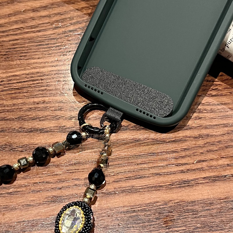Light luxury mobile phone chain pendant, sparkling diamond, thousand diamond high-end bead wrist bracelet, rope hanging_voghion.com