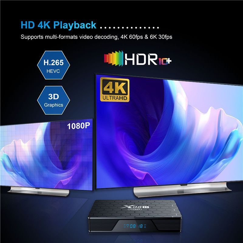Smart X98H PRO TV Box – Android 12, Allwinner H618, WiFi6, BT5.0, 4K UHD Streaming Device_voghion.com