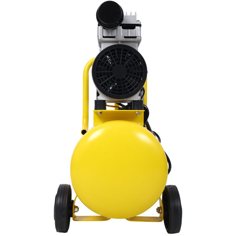 1.5HP Silent Oil-Free Air Compressor 8 Gallon, Oil-Free, Electric Shop Air Compressor Portable,Lightweight With Wheels, 70 DBA Noise Level, With Automatic Drain Valve,Yellow_voghion.com