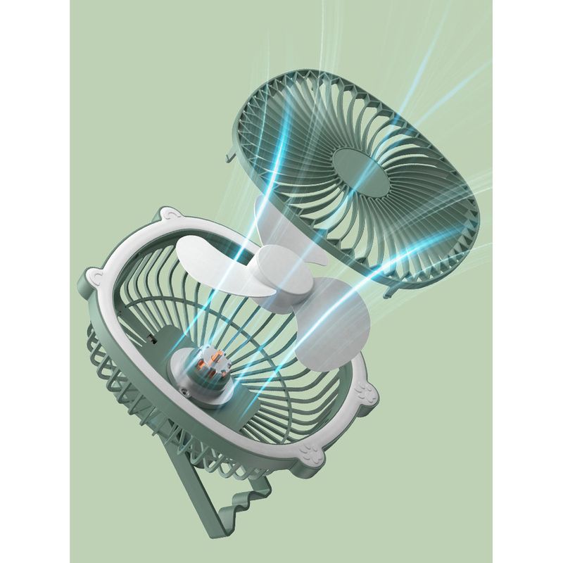USB-aufladbarer leichter Desktop-Haushalts-kleiner elektrischer Schlafsaal-tragbarer multifunktionaler Wand-montierter Deckenventilator_voghion.com