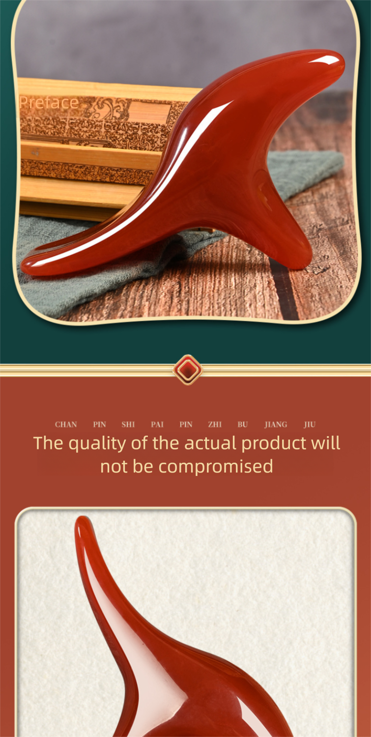 Jingtong Triangle Sparrow Jade Massager Resin Scraping Board Ox Horn Tube Tendon Pulling Stick Plastic Meridian_voghion.com