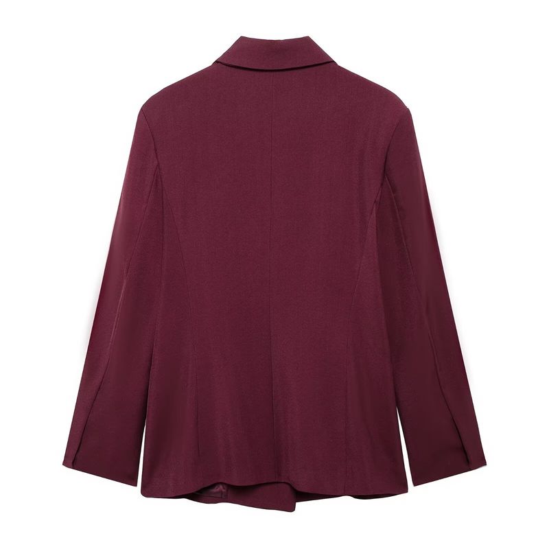 Women's Clothing Autumn Ankola Red Double Breasted Jacket Pants Suit_voghion.com