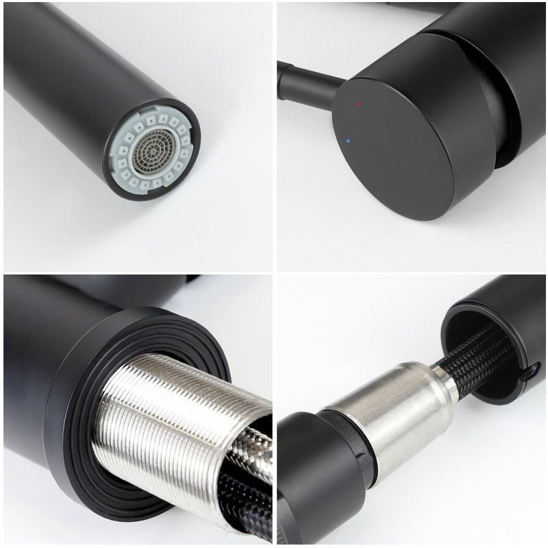 Glitzerlife Wasserhahn Küche Küchenarmatur Schwarz - Ausziehbar Spültischarmatur Mit Brause Mischbatterie 360° Drehbar Armatur Edelstahl Mit 2 Strahlarten Matt_voghion.com