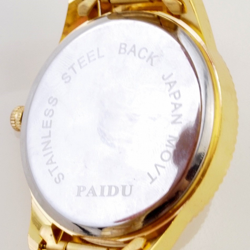 Speciaal geprijsd heren modieus roestvrij staal goud luxe ingelegd Engels horloge_voghion.com