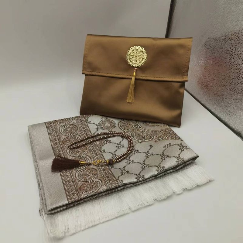 Thuis Textiel Zijden Deken Rozenkrans Draagbare Souvenir Stoffen Tas Set Cadeau Thuis Uitje Gebedsdeken_voghion.com