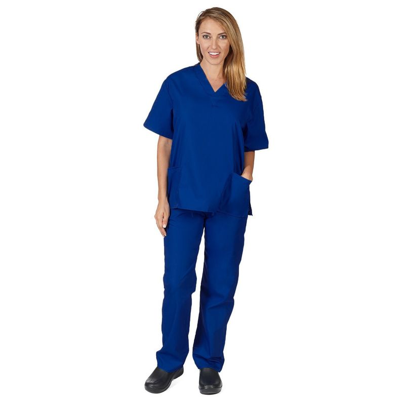 Damen Krankenhaus Polyester-Baumwolle Design Handwaschkleidung Arzt Kurzarm Arbeitskleidung Spa Schönheit Kleidung geteilter Anzug Handwaschkleidung_voghion.com