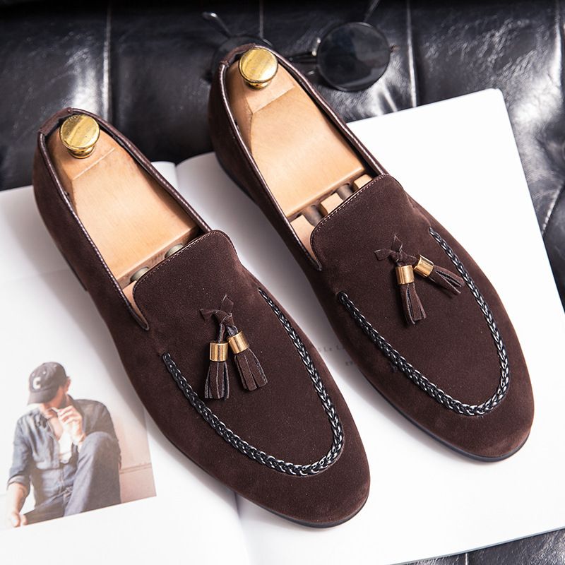 Doudou Mit Fußbedeckungen Lederschuhe, Frühling Und Herbst Neue Casual Loafers, Plus Size Herrenschuhe_voghion.com